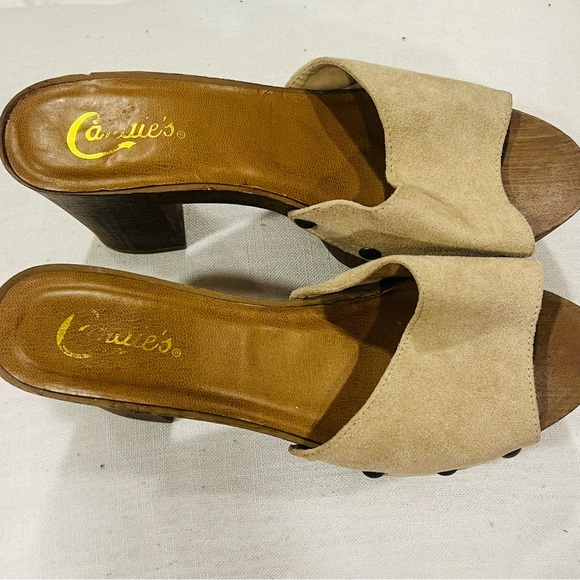 Vintage y2k candies Tan Suede Platform Mules - Picture 2 of 5